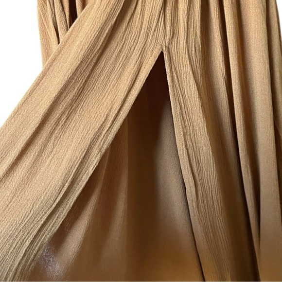 MABLE Strapless Smocked Knot Front Side Slit Maxi Dress - Picture 10 of 10